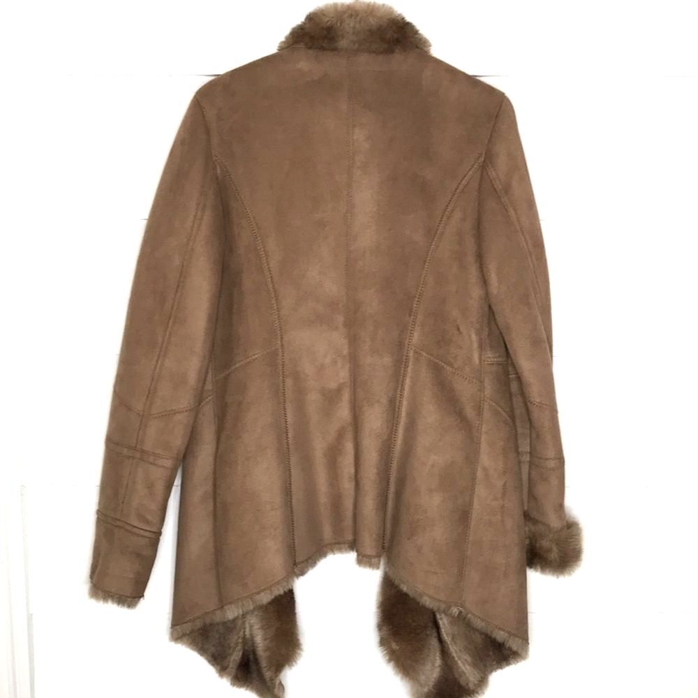 NWOT Laundry by Shelli Segal Faux Suede Faux Fur Waterfall Jacket Size Medium - Picture 9 of 15